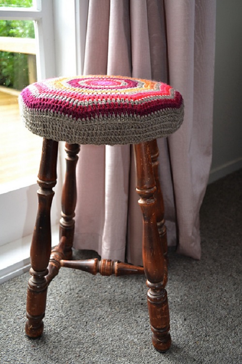 Stunning Crochet Stool Cover