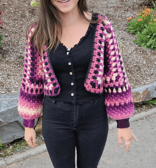 short hexi cardigan