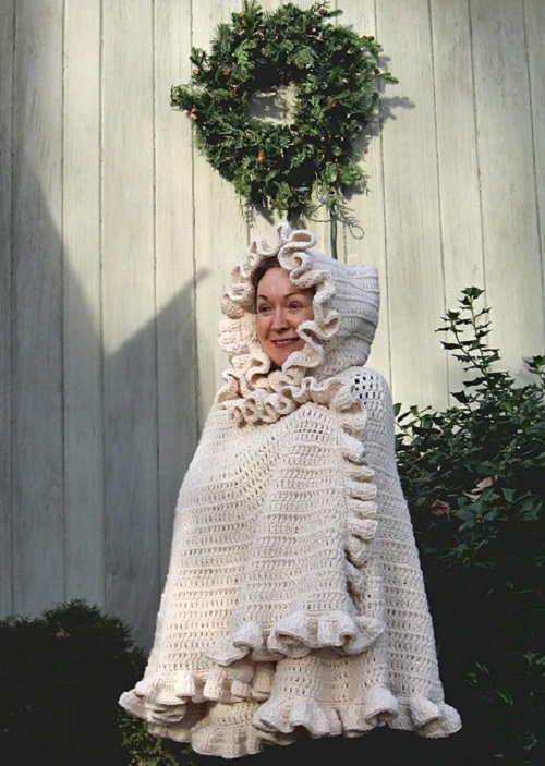 Hooded Shawl Free Crochet Patterns 1
