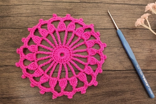 Crochet Flower Coaster in Minutes