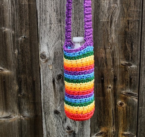 Easy Free Crochet Water Bottle Holder
