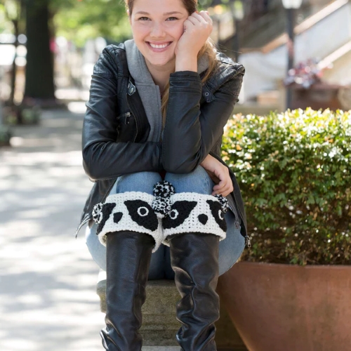 Crochet Panda Boot Cuffs Free Pattern