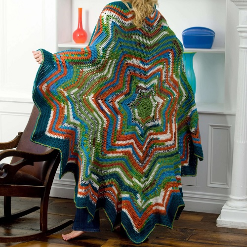 Crochet 7 Point Star Throw