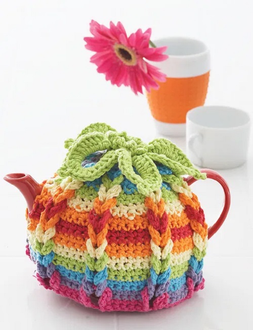 crochet hibiscus tea cozy pattern