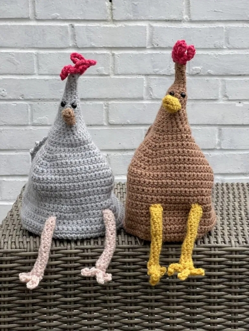 Crochet Chicken Doorstoppers