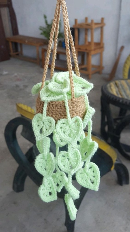 Crochet Monstera Plant Car Hanging Free Pattern