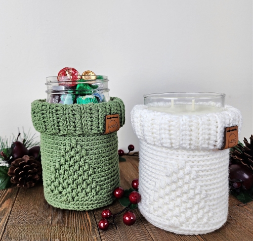 Christmas Tree Mason Jar Cozies