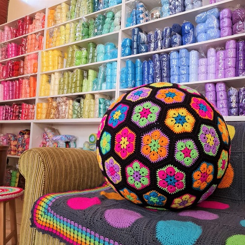 African Flower Crochet Yoga Ball Cover