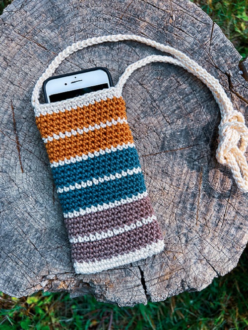 Crochet Mobile Phone Bag Free Patterns 1