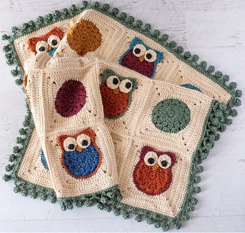 Little Hoot Crochet Owl Blanket