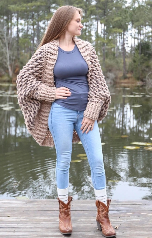 Easy Chunky Crochet Cocoon Cardigan Sweater