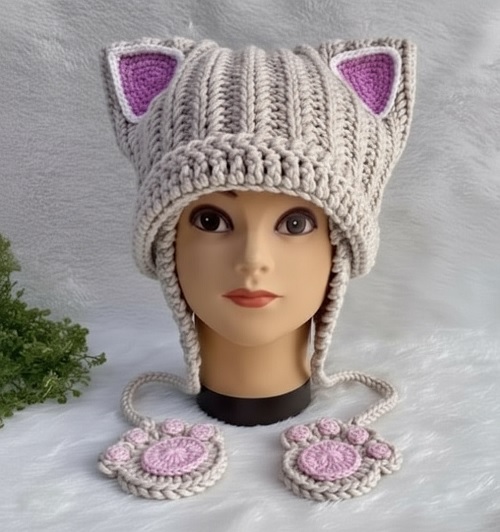 Crochet Cat Ear Beanie