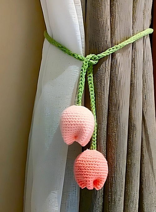 Crochet Tulip Creative Window Curtain Tieback