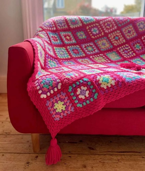 Strawberry Candy Squares Blanket