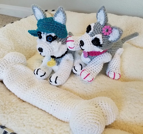 Extra Small Amigurumi Siberian Husky Dog