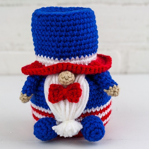 Crochet Patriotic Gnome Free Pattern
