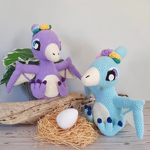 Egg Laying Pterodactyl Crochet Pattern