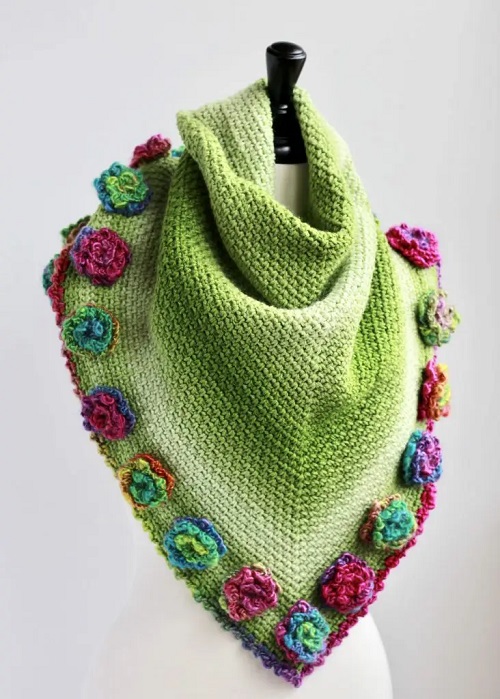 DIY Floral Shawl Crochet Ideas 3