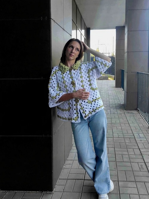 Hexagon Blanket Crochet Cardigan