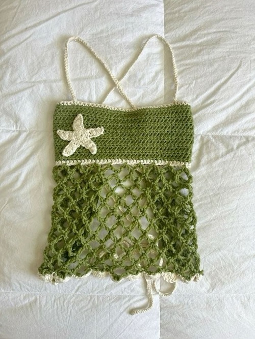 crochet mesh star top