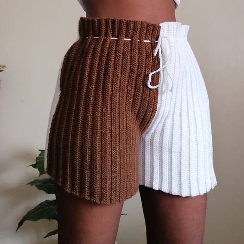 Crochet Ribbed Shorts pattern free