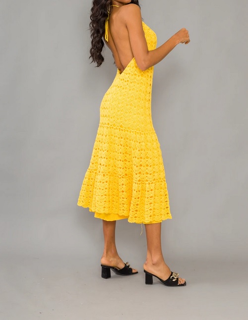 yellow long dress