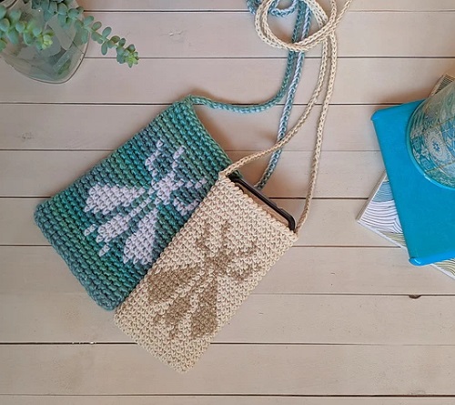 DIY Crochet Mobile Phone Bag Ideas 3