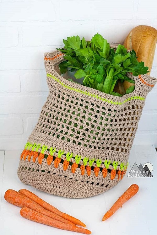 Vegetable Market Bag Free Crochet Pattern