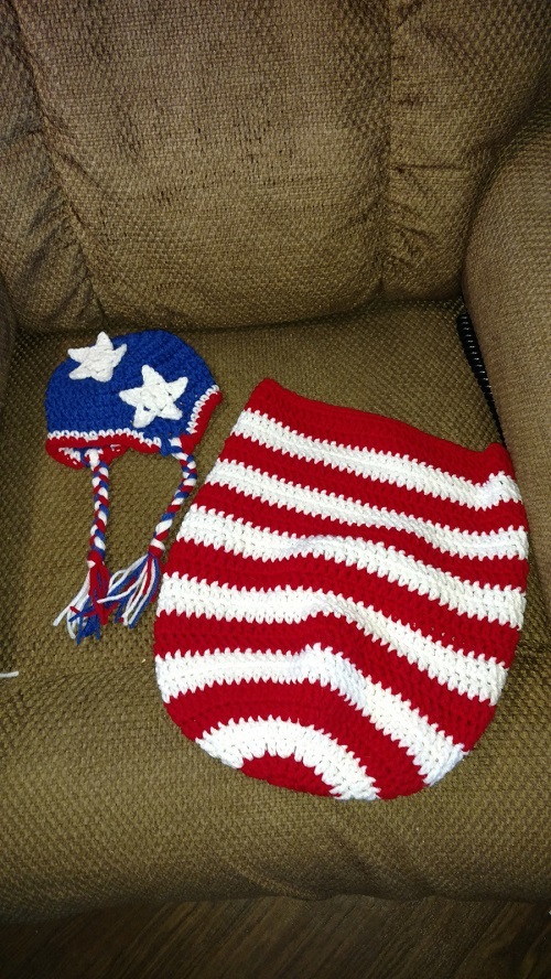 Patriotic Baby Cocoon & Hat