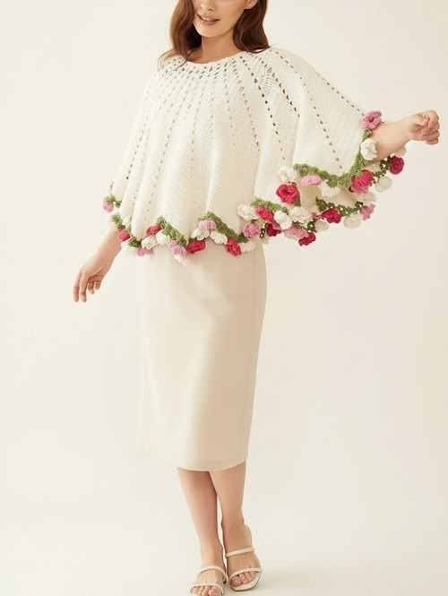 Bouquet crochet poncho patterns