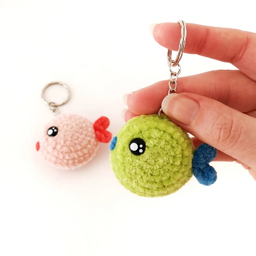 crochet fish keychain
