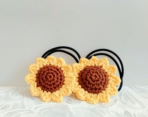 Crochet Flower Hair Tie Free Patterns 1