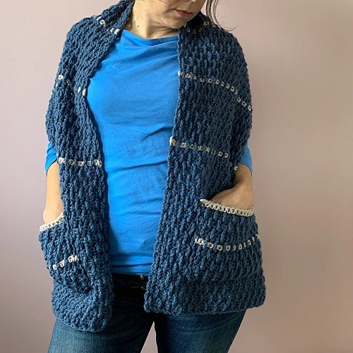 The Bumps Crochet Pocket Shawl