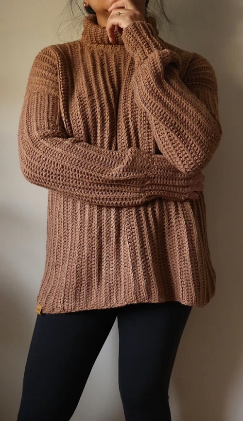 Stunning Crochet Turtleneck Sweater for Women 4