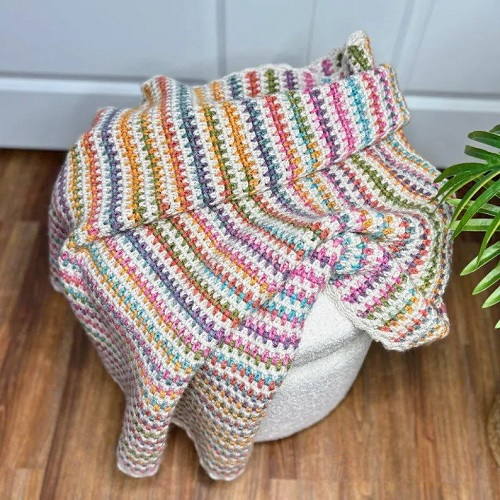crochet moss stitch throw blanket