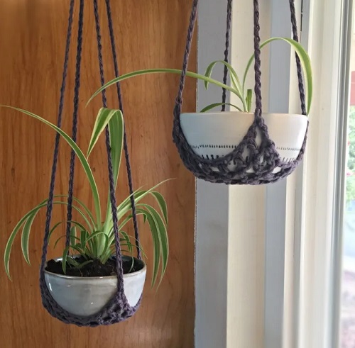 Hanging Plant Basket Crochet Patterns 1