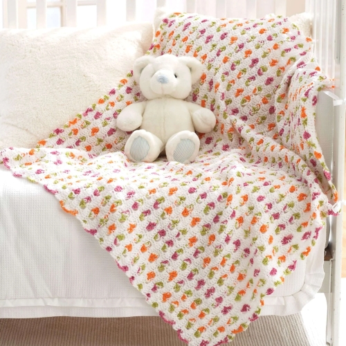 Ombre Pops Crochet Baby Stroller Blanket