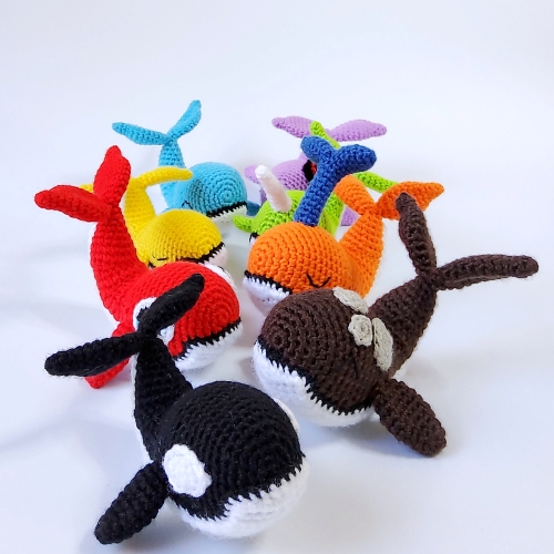 Group of Little Colorful Whales