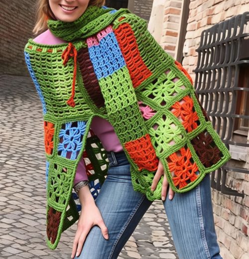 Crochet Fall Poncho Free Patterns 24