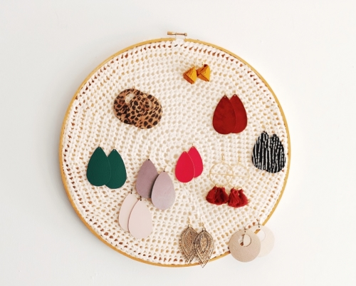 Crochet Boho Chic Earring Holder