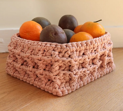 Waffle Stitch Basket