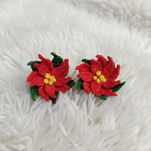 Crochet Christmas Earrings Free Patterns 2a