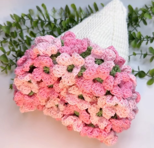 Crochet Hydrangea Bouquet Blanket