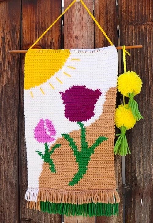 Cute Tulips Wall Hanging