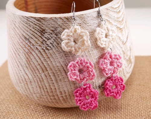 Ombre Earrings Free Crochet Pattern