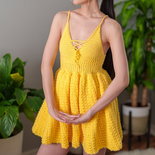 Crochet Lace-Up Dress Free Patterns 2