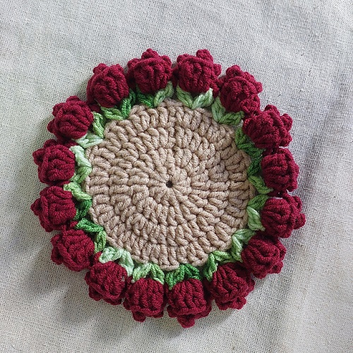Tulip Coaster Crochet Free Patterns 2