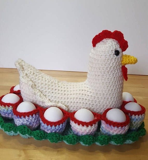 Crochet Chicken Egg Basket