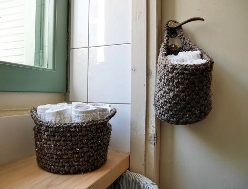 Crochet Hanging Basket Set -Free pattern
