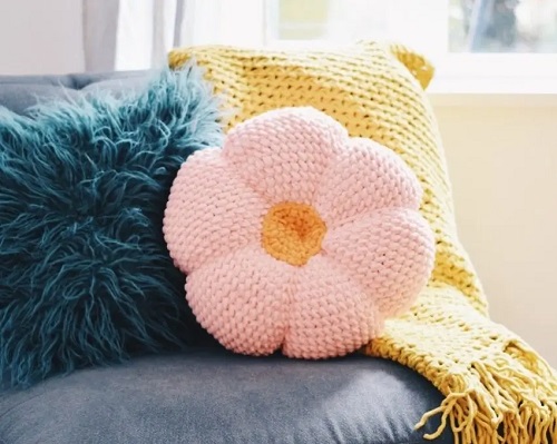 Crochet Flower Pillow
